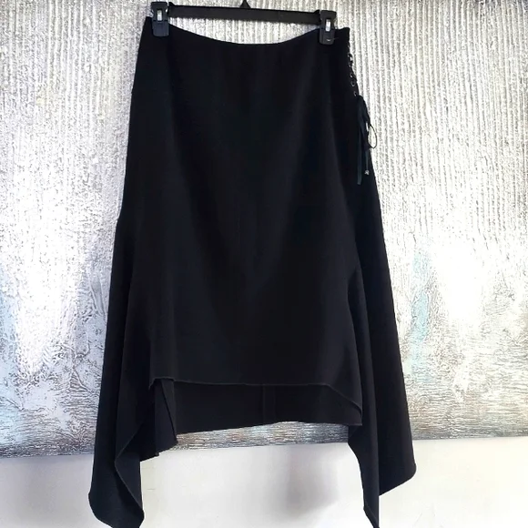 Per Se Carlisle Elegant Black Asymmetrical Skirt Sz-8 - Picture 1 of 9
